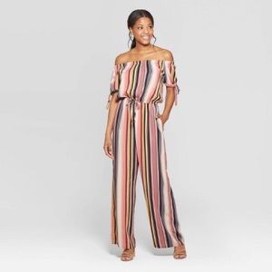 xhilaration striped jumpsuit